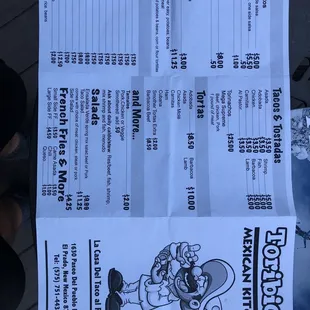 Menu front