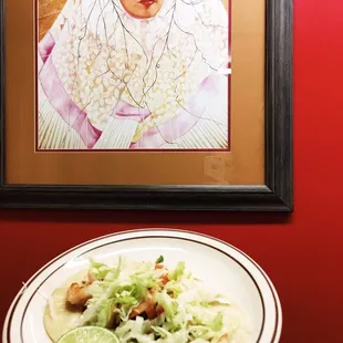 Inexpensive tasty tacos and my girl Frida!