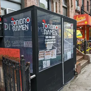 Door leading down to restaurant space