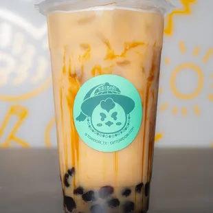 a cup of bubble tea