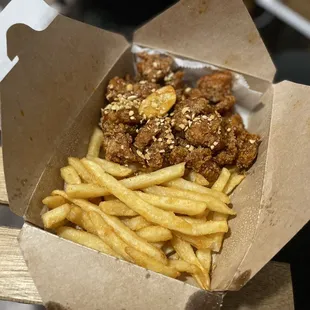 Korean street style chicken and fries