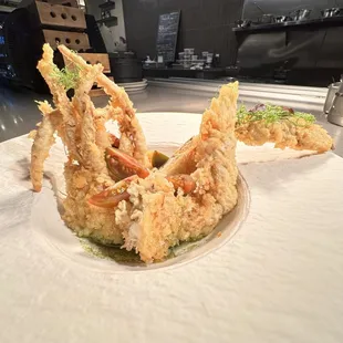 Watari gani. Beautifully executed colossal compressed softshell crab with house made fish sauce. Visit @toriijapaneseinspired during happy h