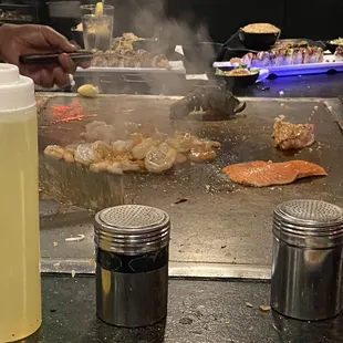 a person cooking food