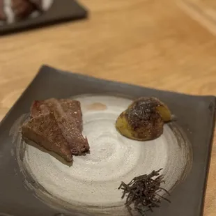 a plate of food on a table