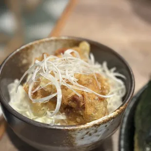 Small fried chicken with sweet and sour sauce