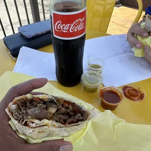 California Burrito and a Mexican coke! Delish and the sauce was on point!