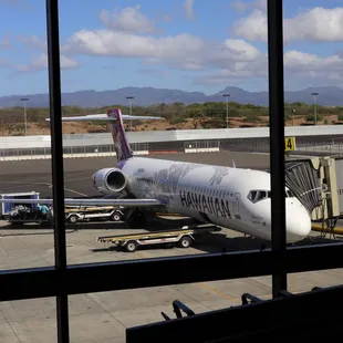 a plane parked at an airport