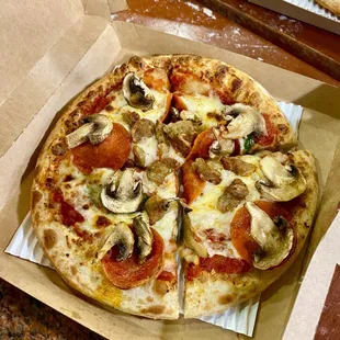 $14.99  |  Pepperoni, Sausage, Mushroom Personal Pan Pizza  |  01.15.24