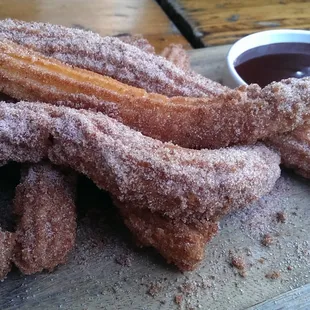 Churros! With chocolate dipping sauce