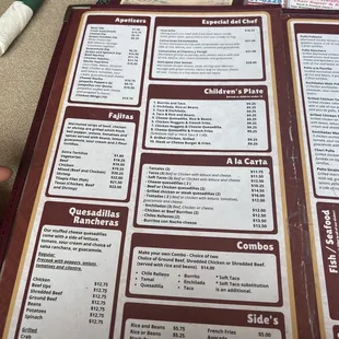 sushi and sashimi, menu