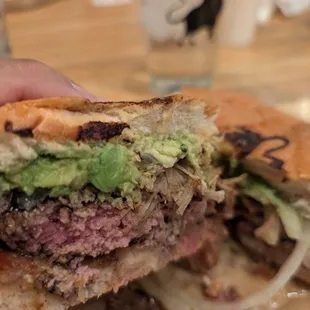 Carnitas burger medium rare