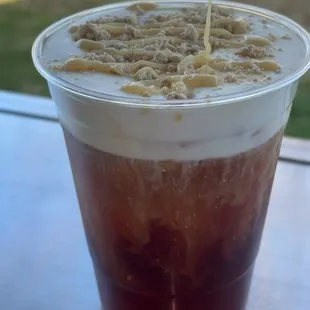 Our cold brew with mazapán foam!