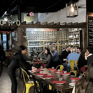 There is a private wine room and nice dining space
