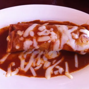 Pork Tamale w/ ranchero sauce. Good.