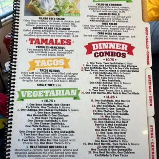 a menu for a mexican restaurant