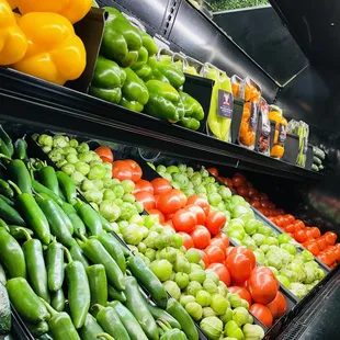 peppers, peppers, and other vegetables