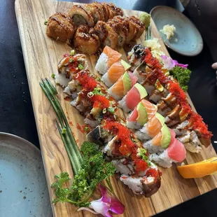Many of their rolls  Rock and roll, sakura, dragon and crunchy.