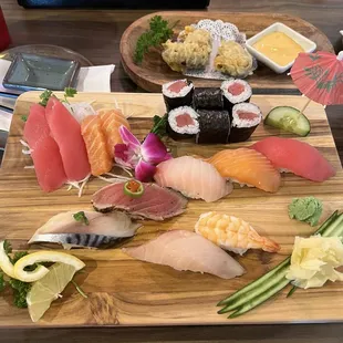 Salmon roll with chef choice nigiri