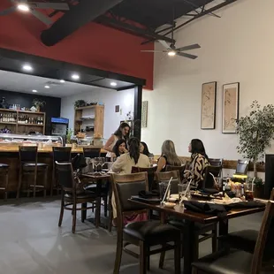 The spartan dining area