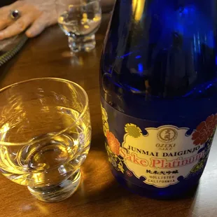 Our selected filtered sake..