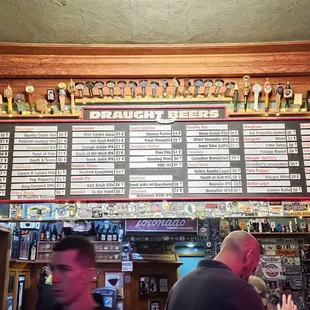 Beer menu