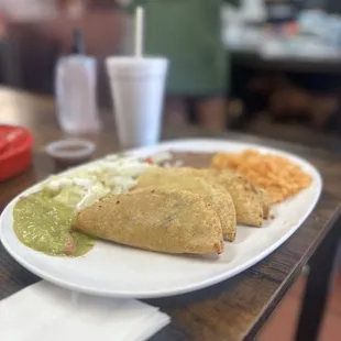 a plate of mexican food