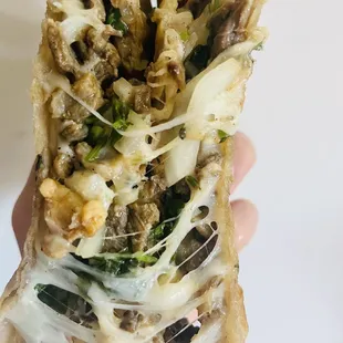 Cross-section of Carne Asada Mulita!