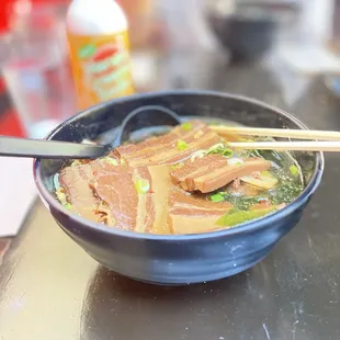 Shoyu Ramen, extra pork belly, 4/10 spice level. SOOOOO GOOOOD!!!