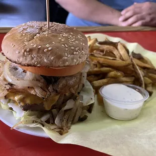 Custom 1/2 pound cheeseburger..