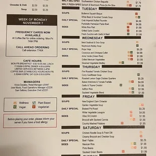 menu