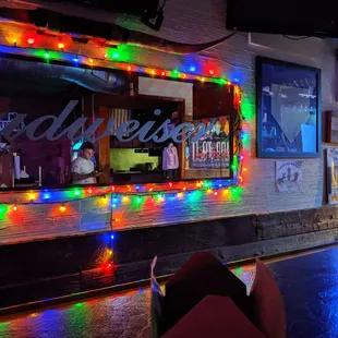 neon lights on the bar
