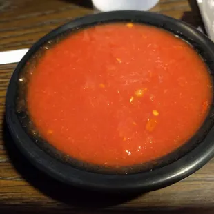 Mild salsa. Loose consistency. Light flavor. Decent enough.