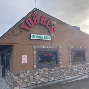 the front of the restaurant