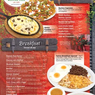 a menu for a mexican restaurant