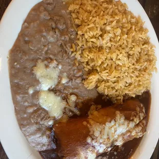Tamale  rice and beans