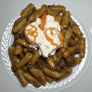 CAVATELLI WITH JAMAICAN BEEF RAGU