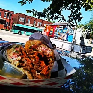 California Burrito with Campachano mixed Steak n Chorizo outstanding Delicious