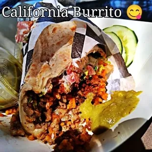 California Burrito with Campachano mixed Steak n Chorizo outstanding Delicious