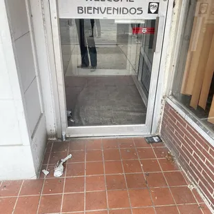 Filthy entrance.