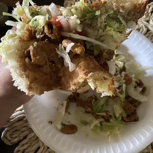 Torta that fell apart because they squashed the sandwich flat