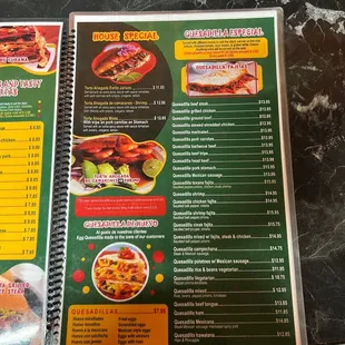 menu