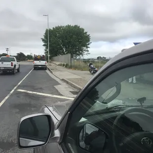 The "parking area".  Be safe parking, and getting back on the road, safety first!! :)