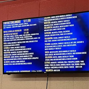 Torta Menu
