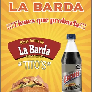 Torta De La Barda and Escuis de Hierro soft drink