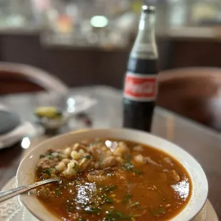 Menudo and coke. Breakfast of champs.