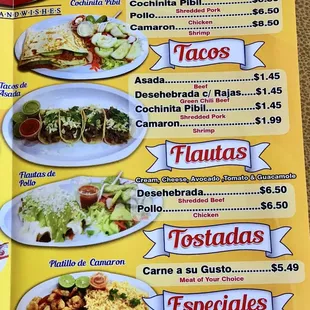 Take-Out Menu as of July 2018 (In process of a make over - I&apos;m told).