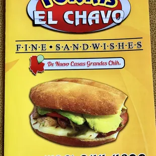 Take-Out Menu as of July 2018 (In process of a make over - I&apos;m told).