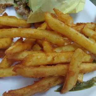 There fries are the best I ever had..  Nice crunch and soft inside..