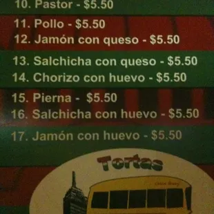 a menu for a mexican restaurant