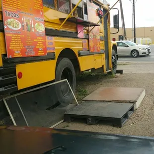 a yellow food truck